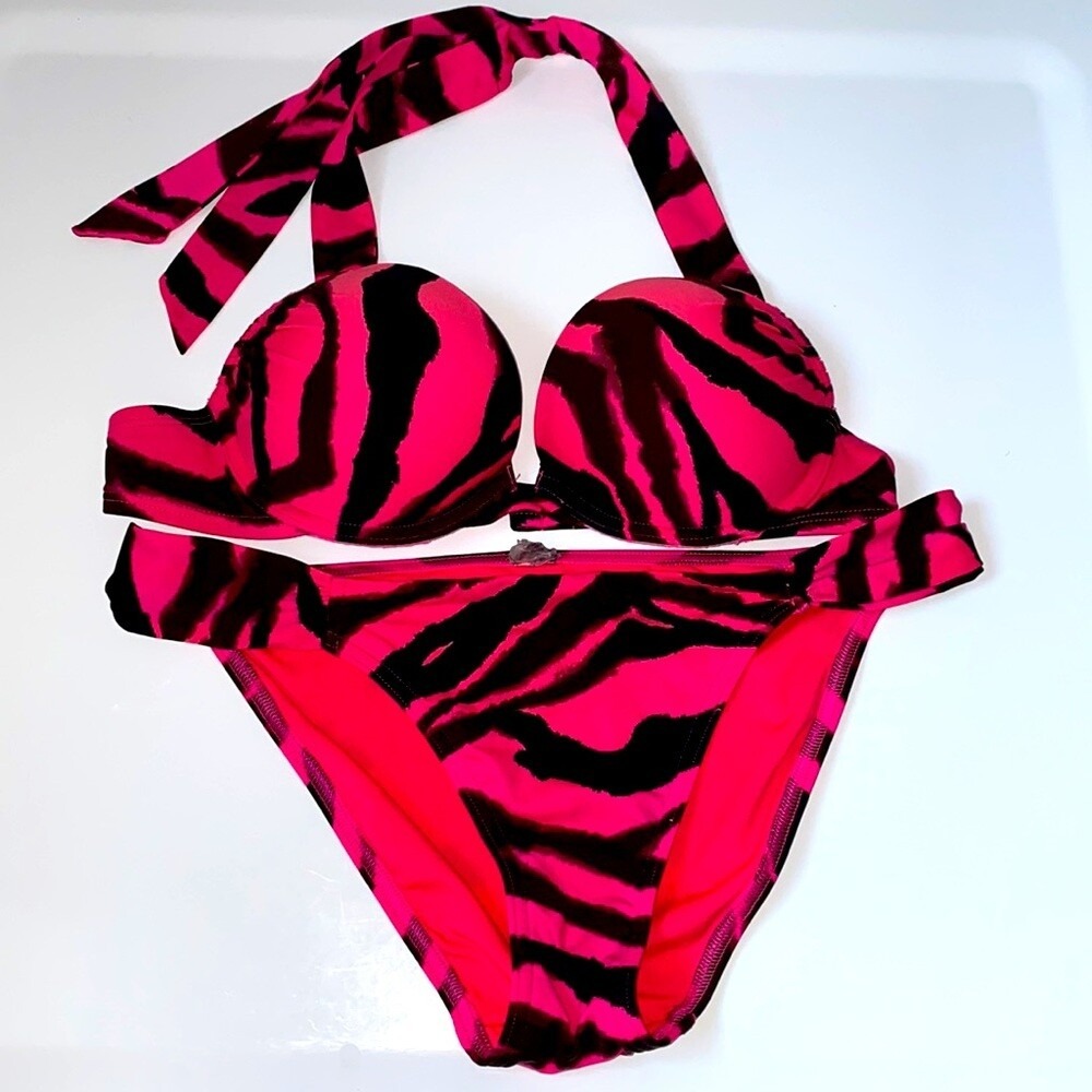 VS Swim BOMSHELL PUSH UP Bikini Top 32A +Bottoms Small - Picture 2 of 8